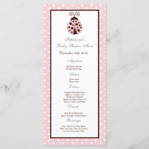 25 Menu Kaarten Pink Ladybug