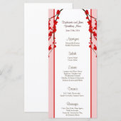 25 Menu Kaarten Red Cherry Blossom (Voorkant / Achterkant)