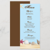 25 Menu Kaarten Strand Zee schelpen Oceaan Zand Wa (Voorkant / Achterkant)