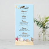 25 Menu Kaarten Strand Zee schelpen Oceaan Zand Wa (Staand voorkant)