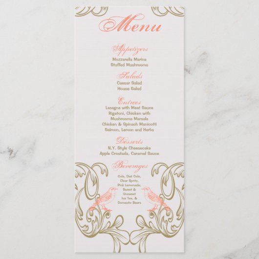 25 Menu Kaarten Victoria Love Bird (Voorkant)