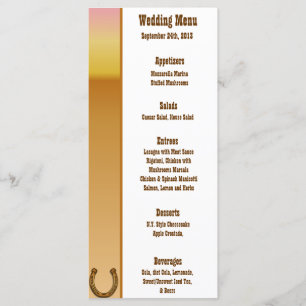 25 Menu Kaarten Wagon Wheel/Hoefijzer Sunset Deser
