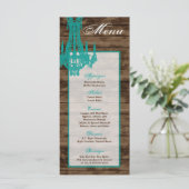 25 Menu Kaarten Westerne Rustieke Country kroonluc (Staand voorkant)