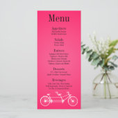 25 Menu Kaarten Whimsical Hot Pink Black Double Bi (Staand voorkant)