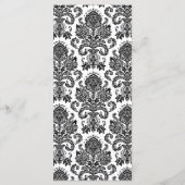 25 Menu Kaarten Zwart Wit Damask Lace Print Patter (Achterkant)