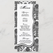 25 Menu Kaarten Zwart Wit Damask Lace Print Patter (Voorkant / Achterkant)