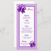 25 Menu Labels Paarse Lente Tijd Vlinder (Voorkant / Achterkant)