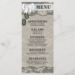 25 Menukaarten ARMY ACU Eenvormig Camo Camouflage  Menu