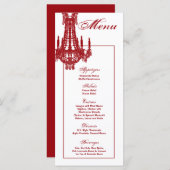 25 Menukaarten Crystal Chandelier Glitz Glamor Dia Menu (Voorkant / Achterkant)