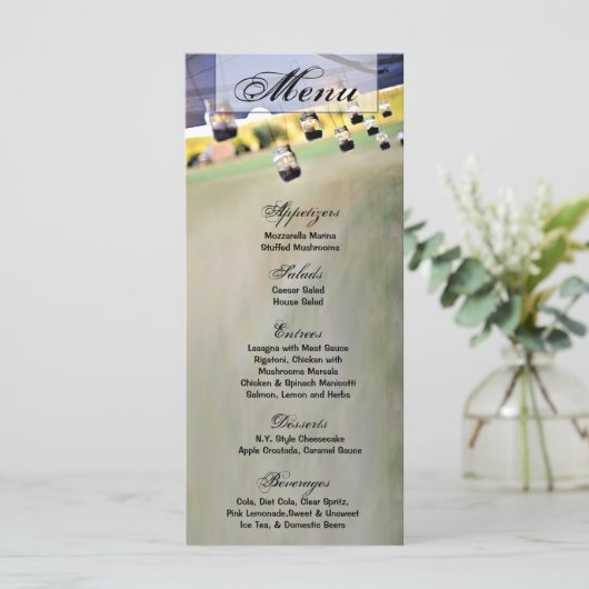 25 Menukaarten Mason Jar Candle Holders Land Menu (Staand voorkant)