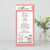 25 Menukaarten Mason Jar Country Rustic Vases Bott Menu (Staand voorkant)