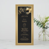 25 Menukaarten Mis XV Paars Gold Party Menu (Staand voorkant)