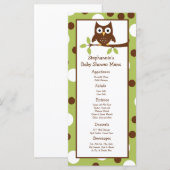 25 Menukaarten Woodland Friends Owl Menu (Voorkant / Achterkant)