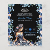 25 Navy Blauwe Quinceanera Jurk Bloemrozen Flyer (Voorkant)