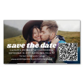 25 Pack Bewaar de data Retro bruiloft QR Code Foto Magnetisch Visitekaartje (Voorkant)
