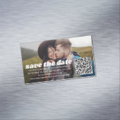 25 Pack Bewaar de data Retro bruiloft QR Code Foto Magnetisch Visitekaartje (Voorbeeld)