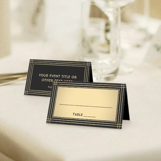 25 Pack Elegant Classic Black & Gold Escort Cards