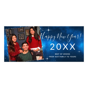 25 Pack Happy New Year-fotokaarten Modern script Reclamekaart