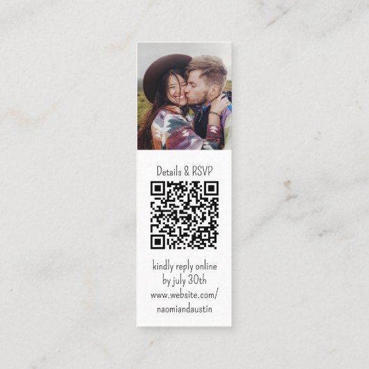 25 Pack Mini Faire-part de mariage QR Code Signets (Dos)