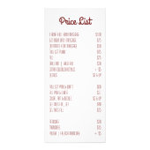 25 Pack Zakelijke prijslijst Tarwe op Burlap Sack  Reclamekaart (Achterkant)