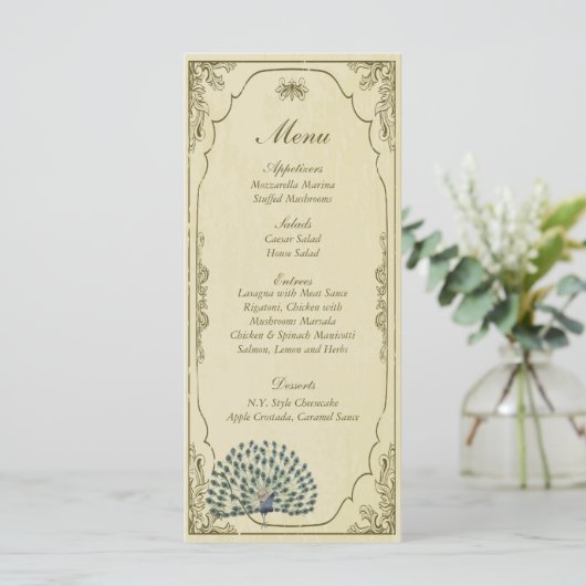 25 Pauw Wedding Menu Labels (Staand voorkant)