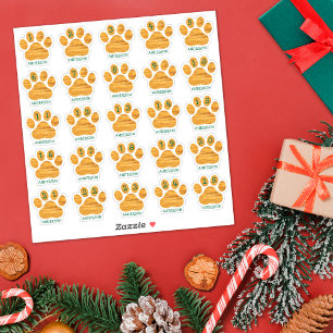 25 Persoonlijke December Dagen Hond Poot Adventska Sticker