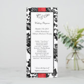25 Programmes Black/Red Floral Mariage damassé (Debout devant)