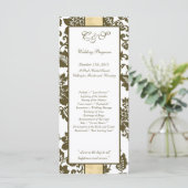 25 Programmes Brown/Creme Floral Mariage damassé (Debout devant)