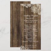 25 Programmes de Mariage campagnard de dentelle ru (Devant / Derrière)