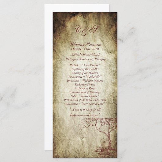 25 Programmes de mariage de l'arbre d'automne (Devant / Derrière)