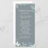 25 Programmes de mariage floral papillon bleu (Devant / Derrière)
