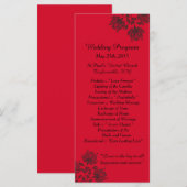 25 Programmes de mariage floral rouge et noir (Devant / Derrière)