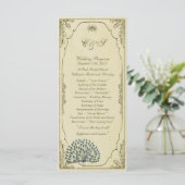 25 Programmes Vintages de mariage de paon (Debout devant)