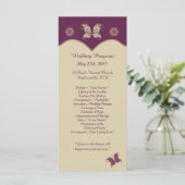 25 Purple Gold Butterfly Wedding Programmes (Debout devant)