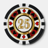 25 Rode Casino Chip Las Vegas (Voorkant)