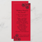 25 Rood- en zwarte Floral Wedding-programma's Programma (Voorkant / Achterkant)