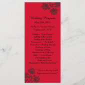 25 Rood- en zwarte Floral Wedding-programma's Programma (Voorkant)