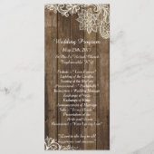 25 rustieke kant hout land bruiloft programma's (Voorkant)