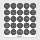25 Spice in zwarte en witte cirkel Sticker (Vel)