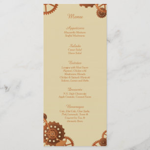 25 Steampunk-kaarten en Gears Wedding Menu-kaarten Menu