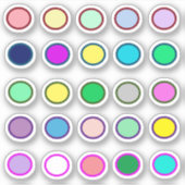 25 Stickers Cercle colorés (Devant)