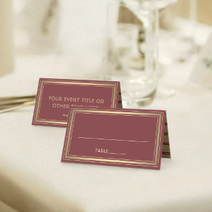 25 stuks elegante rand bordeauxrood goud escortkaa