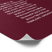 25 Tabel Elegant Bourgogne Wedding Seating Chart Poster (Hoek)