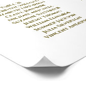 25 Tabel Elegant Gold Wedding Seating Chart Poster (Hoek)