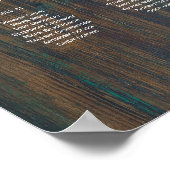 25 Tabel Elegant RUSTIC Herfst Zitkaarten Poster (Hoek)