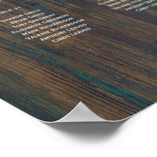 25 Tabel Elegant RUSTIC Herfst Zitkaarten Poster (Hoek)