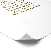 25 Tabel Gold & White Wedding Seating Chart Poster (Hoek)