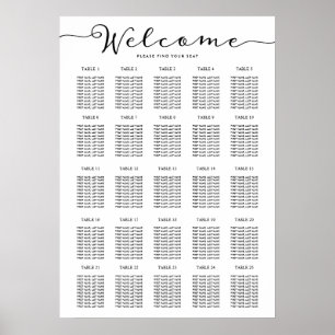 25 Tabel Zetel Bekijk uw Zetel Welkomstwoord Poster