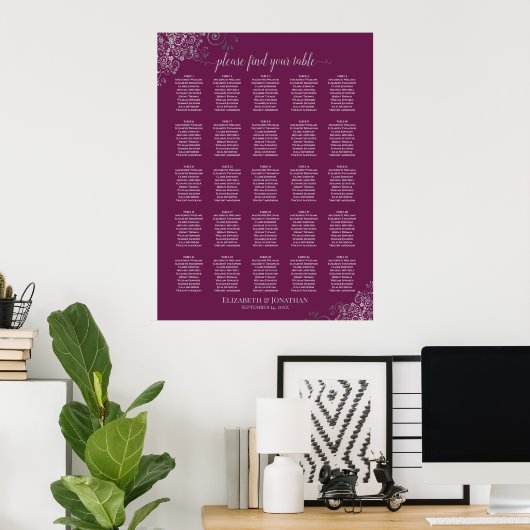 25 Tabel Zilver en kabelweddenschap Poster (Thuiskantoor)