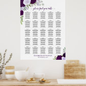 25 Tableau Boho pourpre Mariage floral tableau (Cuisine)